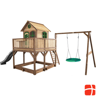 Axi Liam Playhouse with Summer Nest Swing Brown/Green - Gray Slide