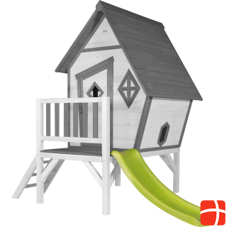 Axi Cabin XL Playhouse Gray / White - Lime Green Slide