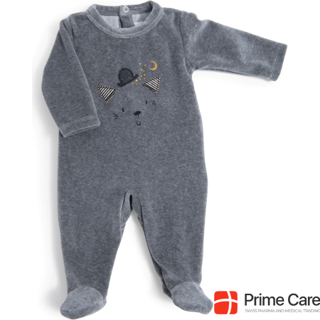 Moulin Roty Pajamas gray Fernand Les Moustaches 3 months