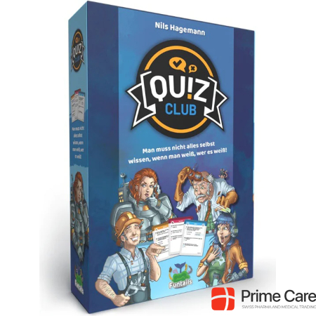 Funtails FTQC01DE - Quiz Club basic game, quiz game, 3-8 players, ages 12+ (DE edition)