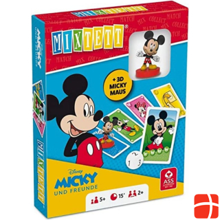 ASS Altenburg 22522241 Mixtett Disney Mickey+ Friends Card Game (DE/FR(IT) + фигурка Микки, возраст 5+