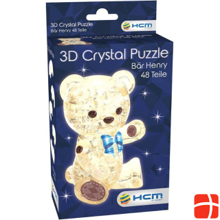 HCM Kinzel HCM59191 - Crystal Puzzle: 3D Bär Henry - Hellbraun, 48 Teile, ab 14 Jahren (DE-Ausgabe)