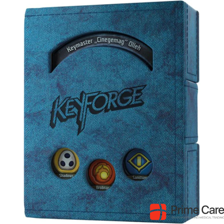 Gamegenic GGS20005 - KeyForge Deck Book Blue, Aufbewahrung für bis zu 3 gesleevte KeyForge-Decks