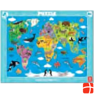 ASS Altenburg 22522002-T - Animal world map - Frame puzzle, from 3 years