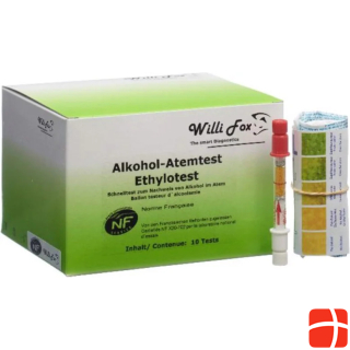 Алкогольный дыхательный тест Вилли Фокса Ethylotest (10 штук)