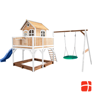 Axi Liam Playhouse with Summer Nest Swing Brown/White - Blue Slide
