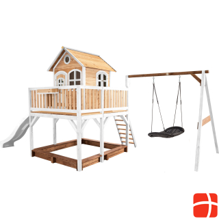 Axi Liam Playhouse with Roxy Nest Swing Brown/White - White Slide