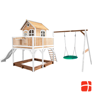 Axi Liam Playhouse with Summer Nest Swing Brown/White - White Slide