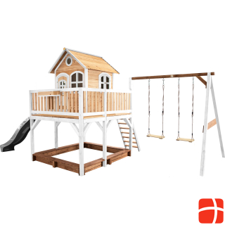 Axi Liam playhouse with double swing brown / white - gray slide