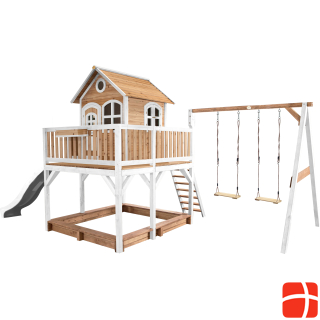 Axi Liam Playhouse with Double Swing Brown / White - White Slide