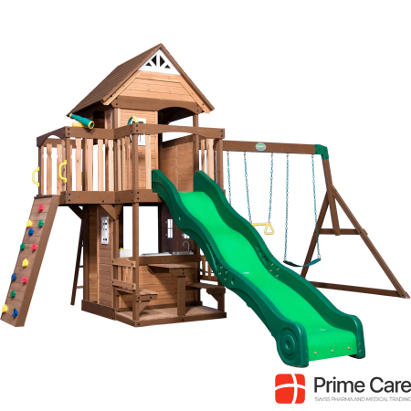 Backyard Discovery Mount Triumph play tower with swings and slide