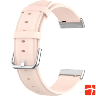 Чехол-дисконт Fitbit Versa 3/Sense - розовый кожаный ремешок