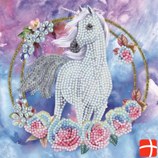 Craft Buddy Unicorn Garland, 18x18cm Crystal Art Card