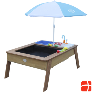 Axi Linda Sand & Water Table With Play Kitchen Sink Brown - Parasol Blue / White
