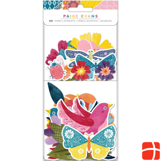 American Crafts Paper decoration Floral 50 pieces, Multicolor