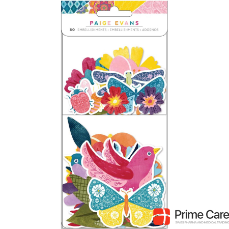 Бумажные украшения American Crafts с цветочным рисунком, упаковка из 50 штук, разноцветные