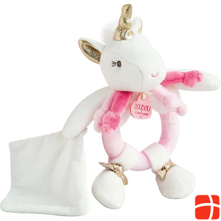 Doudou et Compagnie Rattle unicorn with cuddle cloth