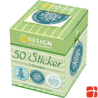 Avery Stickers on roll Merry Christmas 50 pieces Green/Silver