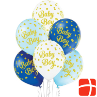 Belbal Luftballon Baby Boy Dots Blau/Weiss, Ø 30 cm, 50 Stück