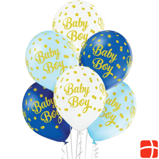 Belbal Balloon Baby Boy Dots Blue/White, Ø 30 cm, 50 pieces