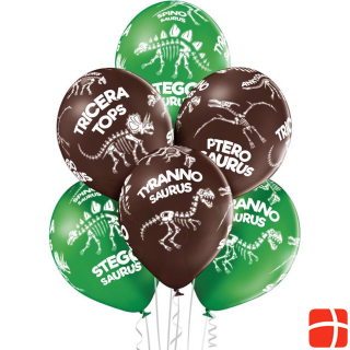 Belbal Balloon Dino Skelets Brown/Green, Ø 30 cm, 50 pieces