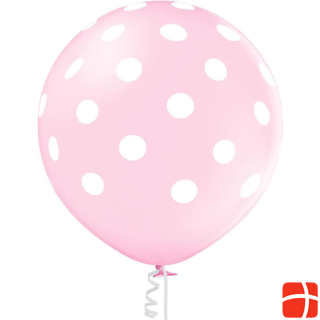 Belbal Balloon Polka Dots Light Pink/White, Ø 60 cm, 2 pieces