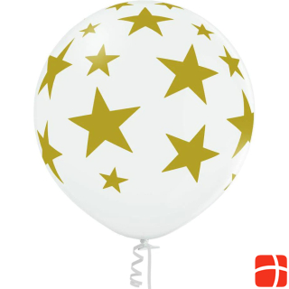 Belbal Balloon stars gold/white, Ø 60 cm, 2 pieces