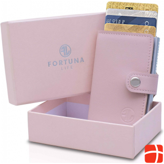 FortunaLife Portemonnaie aus hochwertigem Echt-Leder –kombiniertes Kreditkartenetui mit RFID Schutz