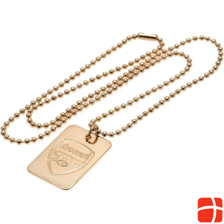 Arsenal FC Gold Plated Dog Tag And Chain.
