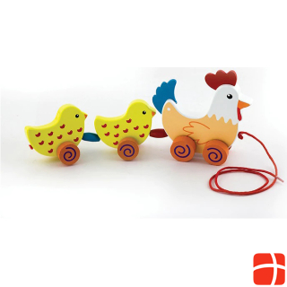 Viga Toys Pulling animal hen with 2 chicks