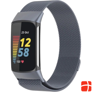 Cover-Discount Fitbit Charge 5 - Milanese stainless steel bracelet gray