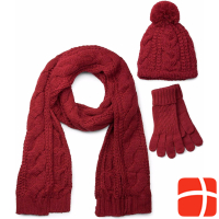 Style Breaker Schal, Mütze und Handschuhe, Bordeaux-rot