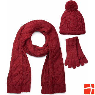 Style Breaker Scarf, hat and gloves, Bordeaux red