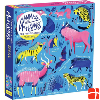 Abrams & Chronicle 60778 - Mammals with Mohawks, Familienpuzzle 500 Teile
