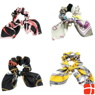 MU Style Set of 4 hair ties with bow and decorative bead