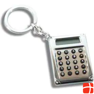 Брелок для ключей Nordisk Design с еврокалькулятором, 4x5 см, посеребрение, матовое
