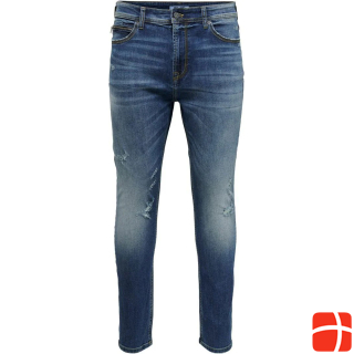 Only & Sons ONSDraper Blue Damage Tapered Fit Jeans