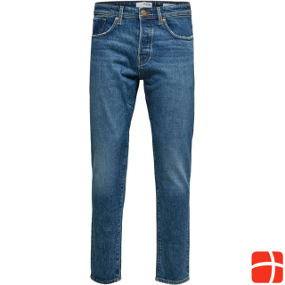 Selected Homme 3070 - Комфортные эластичные джинсы среднего синего цвета облегающего кроя