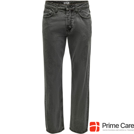 Only & Sons ONSEdge Black Washed Loose Fit Jeans