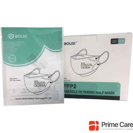 Bolisi Original box: Bolisi respiratory protection masks type FFP2 EU certified 60x (1200pcs.)