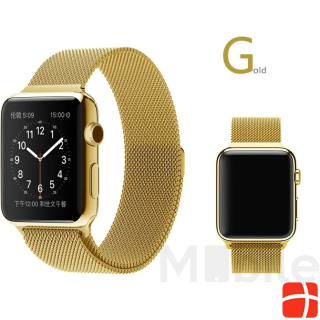 Hermex Apple Watch 44mm / 42mm ANKI Milanaise Stainless Steel Bracelet GOLD