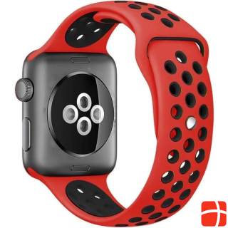 Hermex Apple Watch 44mm / 42mm M / L Silicone Sport Strap Strap Soft RED BLACK