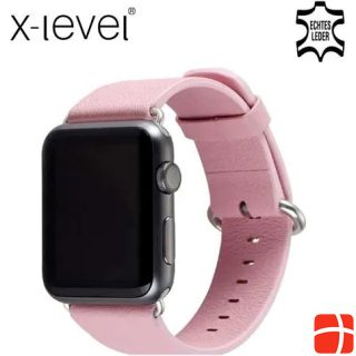 Hermex Apple Watch 44 мм / 42 мм кожаный ремешок с адаптером розовый