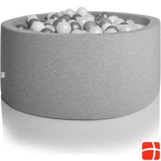 Kidkii Ball pool round light grey (200 balls white / gray)