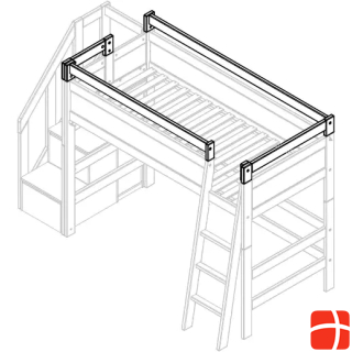 Lifetime Kidsrooms Safety elevation open side & front for inclined ladder