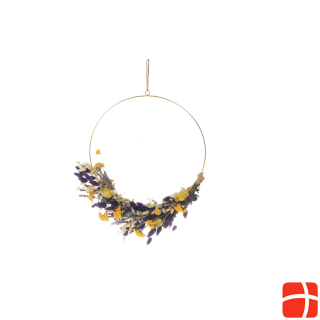 Anjel Dried flowers with cardboard box and ring yellow/blue