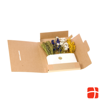 Anjel Dried flowers with cardboard box yellow/blue