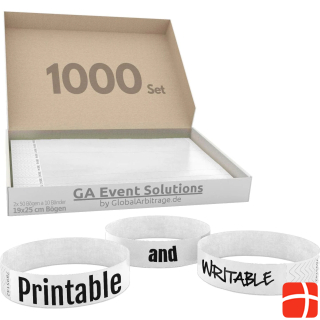 Global Arbitrage Event Solutions 1000 entrance bands, white, printable