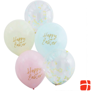 Ginger Ray Happy Easter balloons (5pcs)