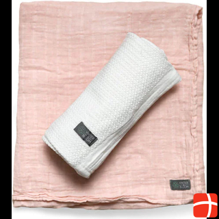 Bloom Soft Grid+Muslin ECO, 2 шт. в упаковке - Белый/Розовый